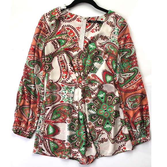 Ark & Co Pants - Ark & Co Paisley Print Romper